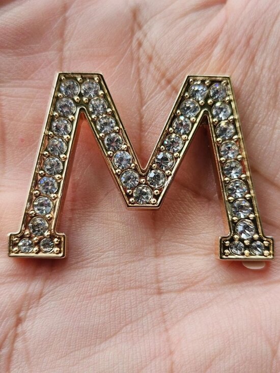 sonia Jewelry - Sonia Initial M Sticker Gold Tone Crystals Fashion Jewelry NEW